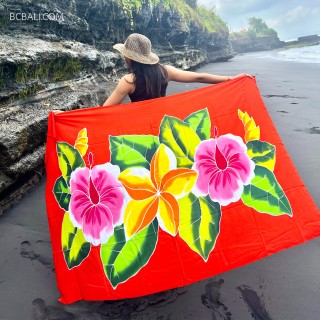 New Design Sarongs Pareo Rayon Unique Hand Painted Originally Made in Bali